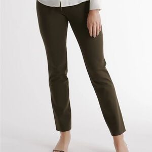 Quince Olive Green Ultra Stretch Ponte Straight Leg Women's Pants size medium